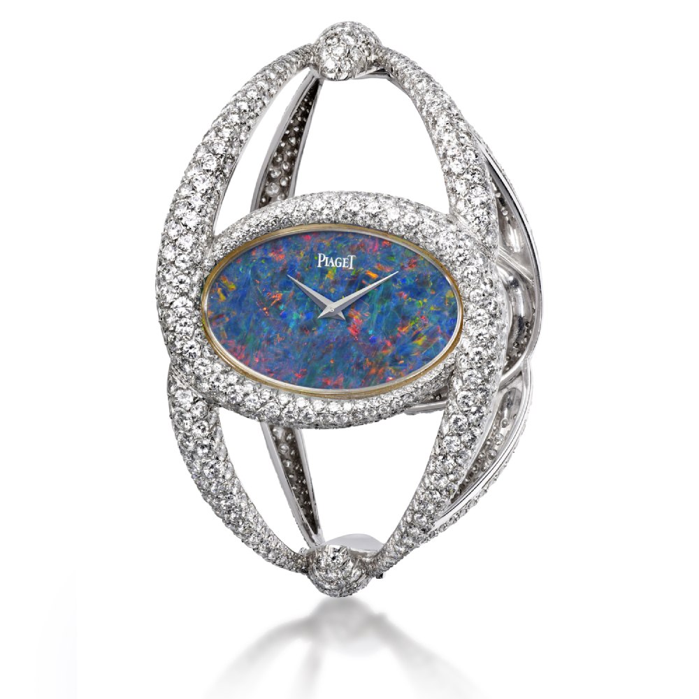 Jewellery watch. Gold, diamonds, opal dial, by Piaget, c.1971 Piaget private collection © Piaget / Fabien Cruchon